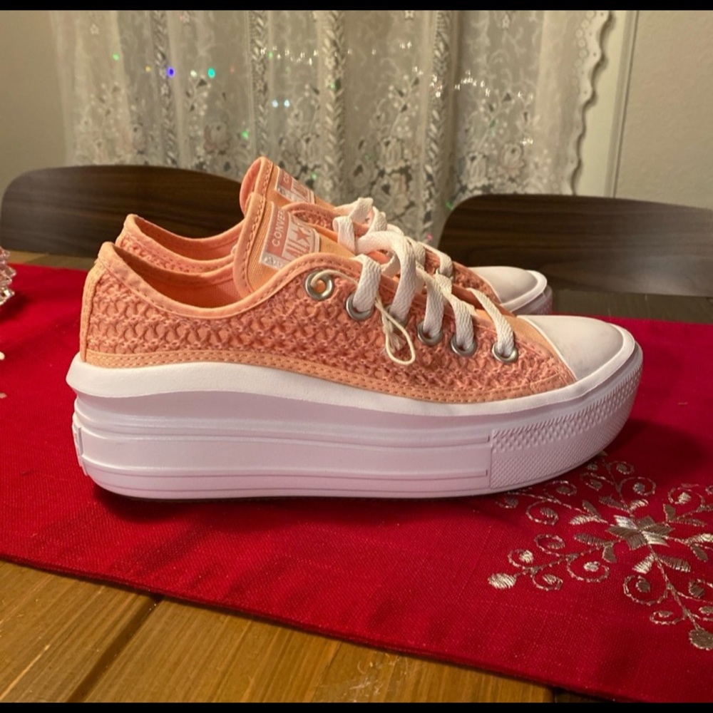 Converse Coral Platform Sneakers